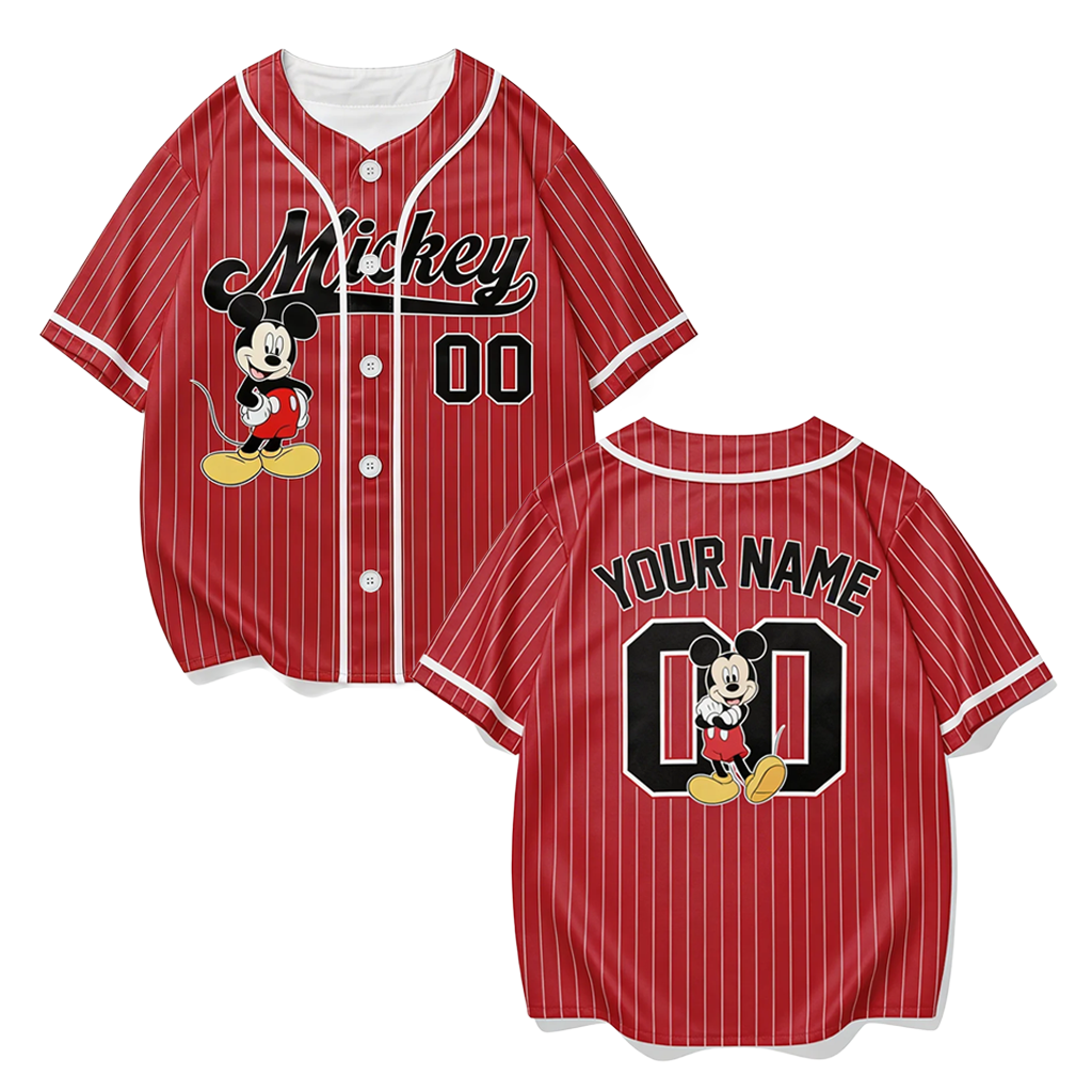Personalized Mickey Mouse Baseball Jersey Custom Name Gift for Movie Fans