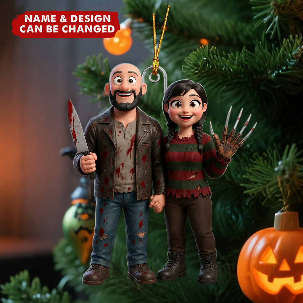 Personalized Halloween Acrylic Ornament for Couples - Unique Keepsake Gift Ornament GradoCreations