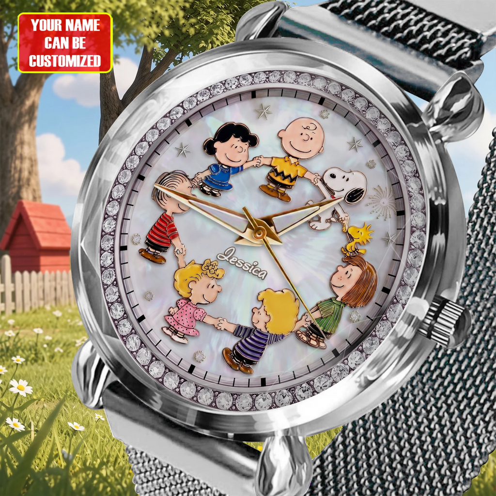 Personalized Cartoon Friends Women Hand Watch Custom Name Gift for Her Women Hand Watch GradoCreations