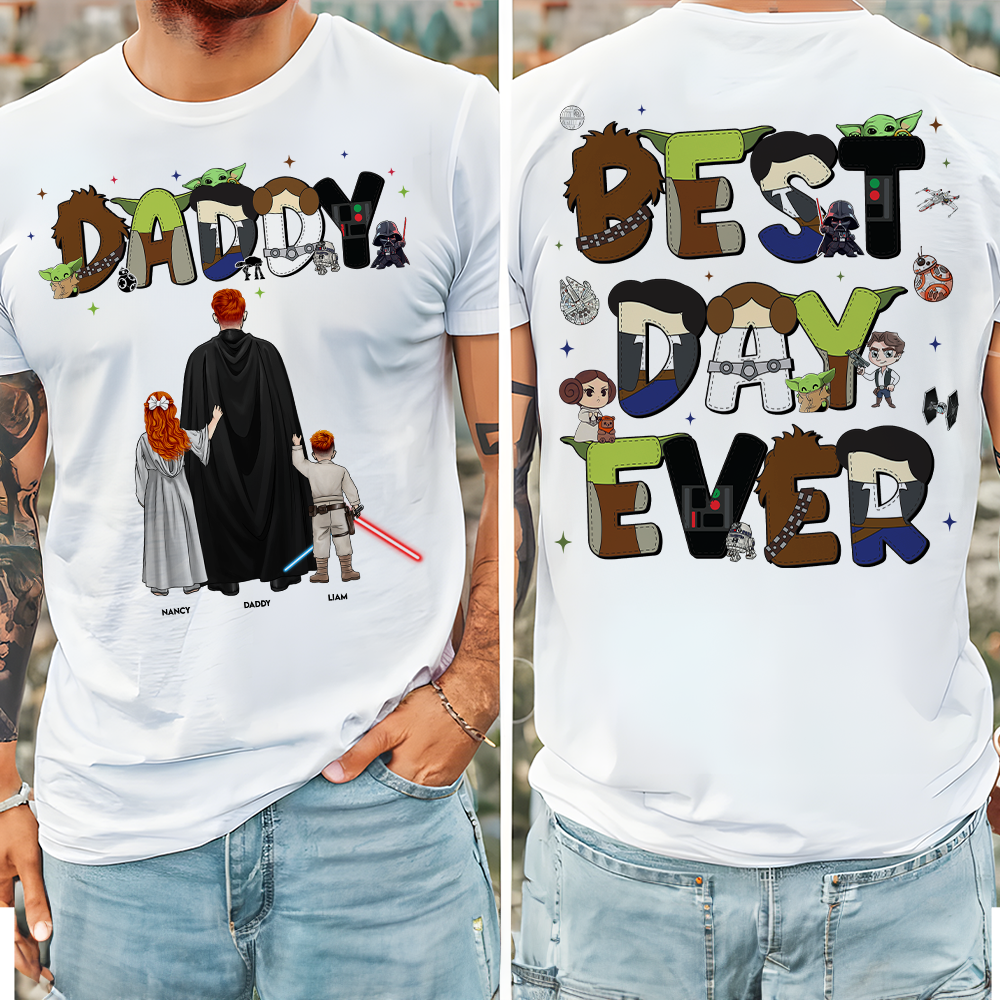 Personalized Galaxy Dad Shirt Custom Family Design Gift for Dad