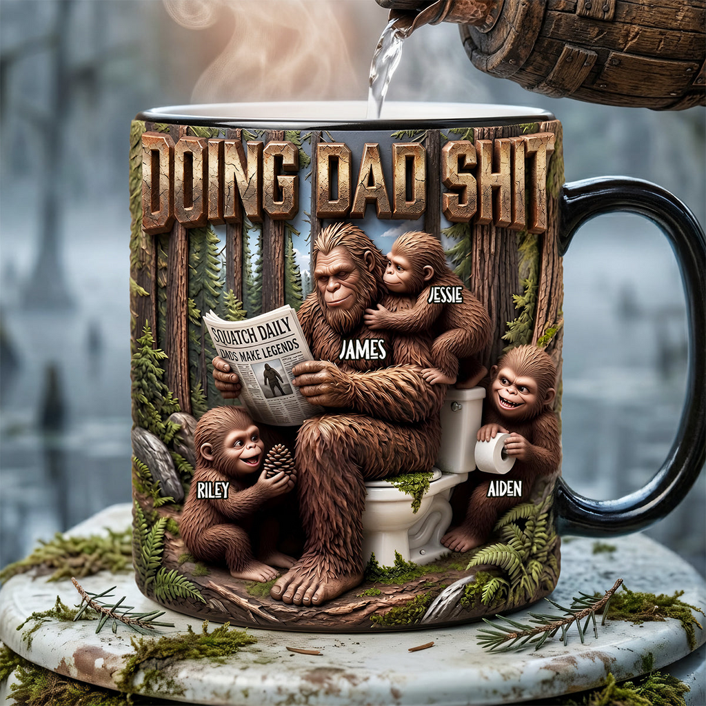 Personalized Funny Squatch Dad Mug Gift for Dad | Color Changing