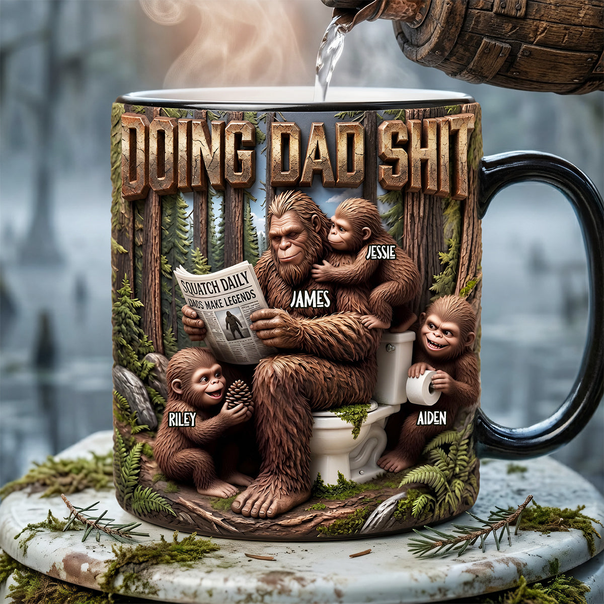 Personalized Funny Squatch Dad Mug Gift for Dad | Color Changing