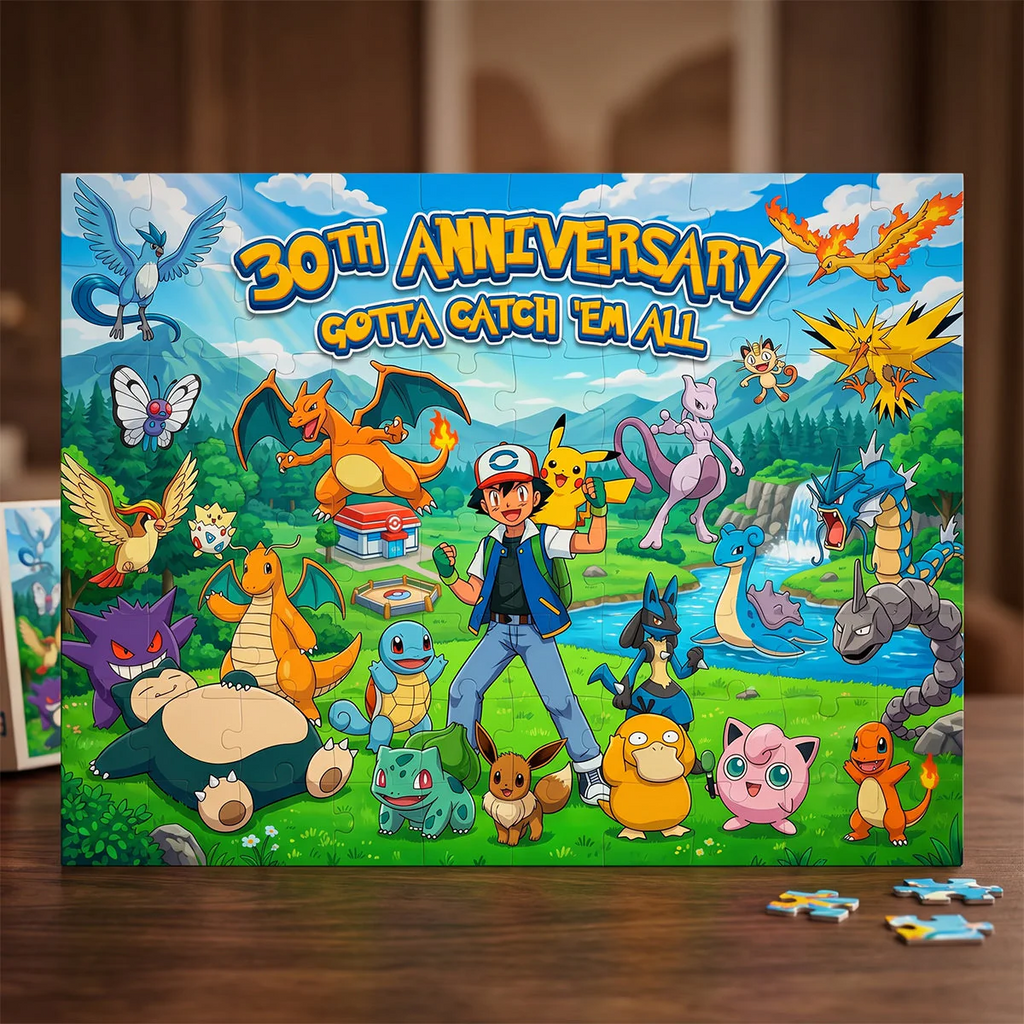 Personalized 30th Anniversary Puzzle - Gotta Catch 'Em All Gift for Kids