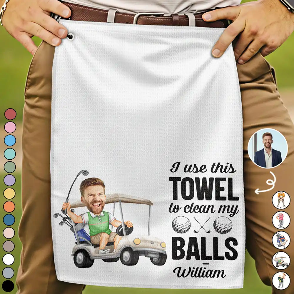 Personalized Golf Towel Custom Photo Funny Gift for Dad