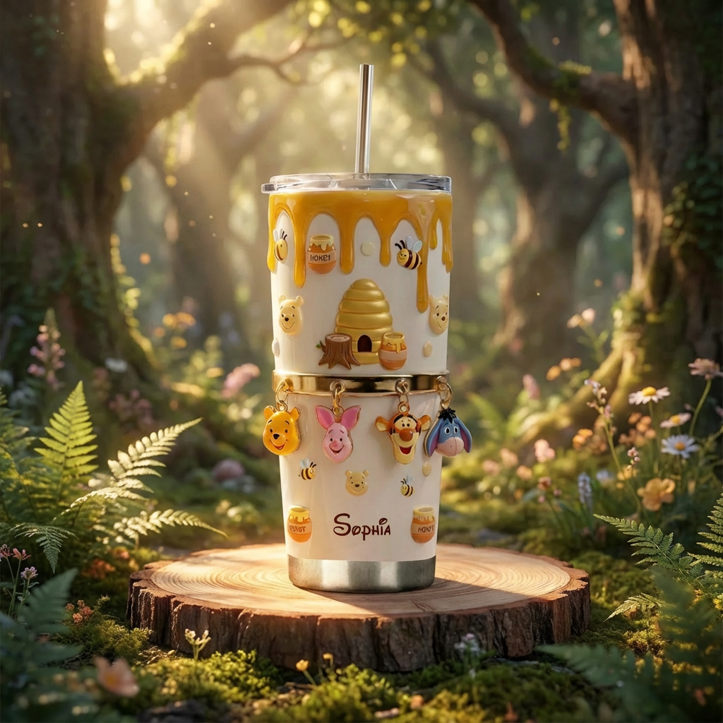 Personalized Bee-Themed Tumbler Custom Name Gift for Movie Fans