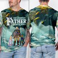 Personalized 3D Tshirt Gift for Dad Heart of Family Design