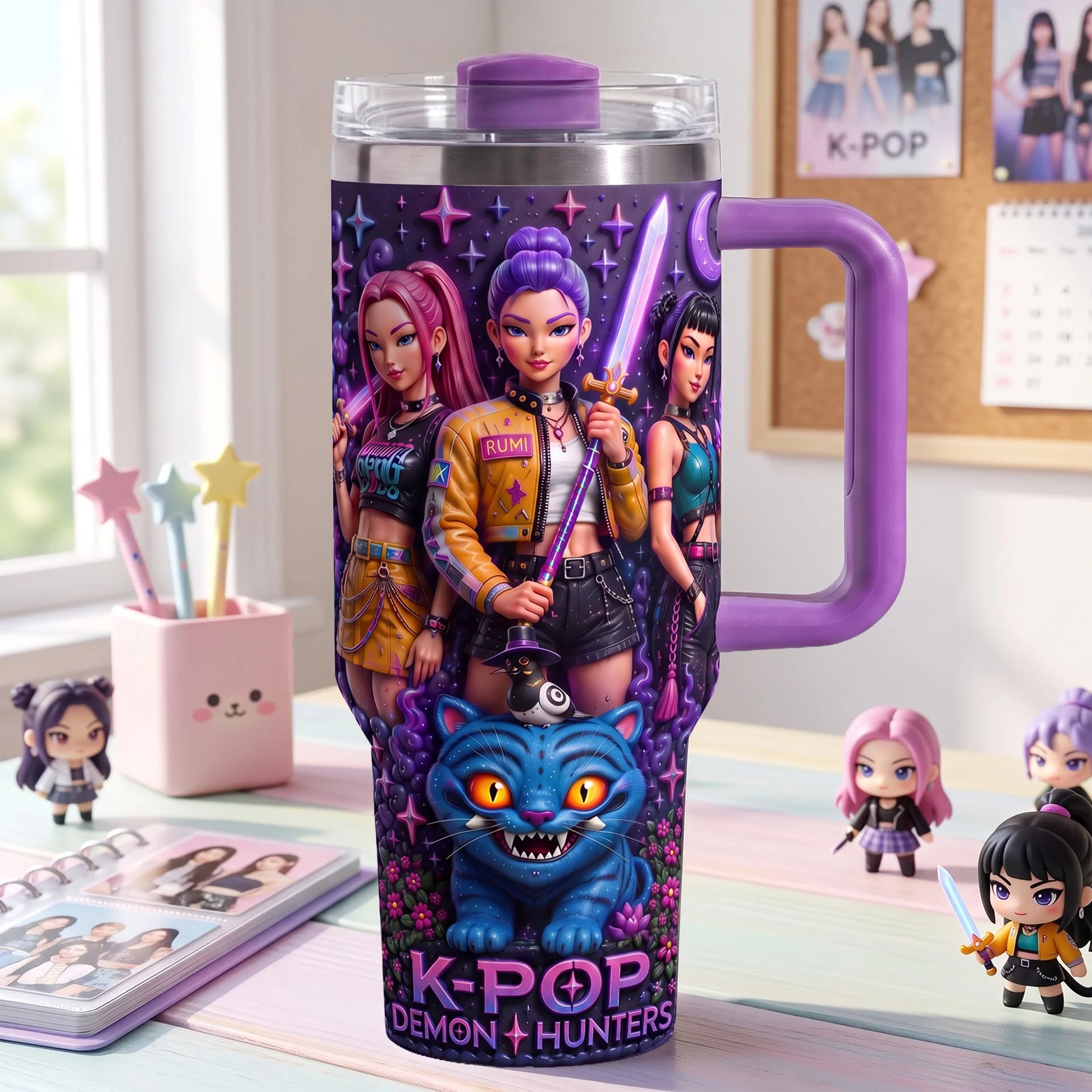 Personalized K-Pop Themed Tumbler Gift for Daughter - 40oz Drinkware Tumbler GradoCreations