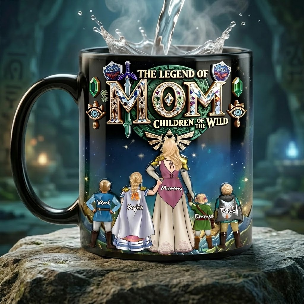 Personalized Black Ceramic Mug The Legend of Mom Gift for Mom