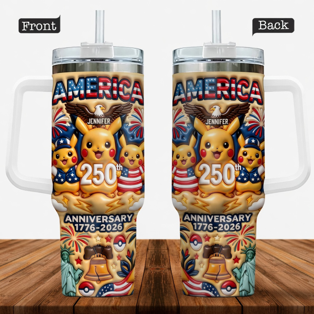 Personalized 250th Anniversary Tumbler USA Gift for Movie Fans