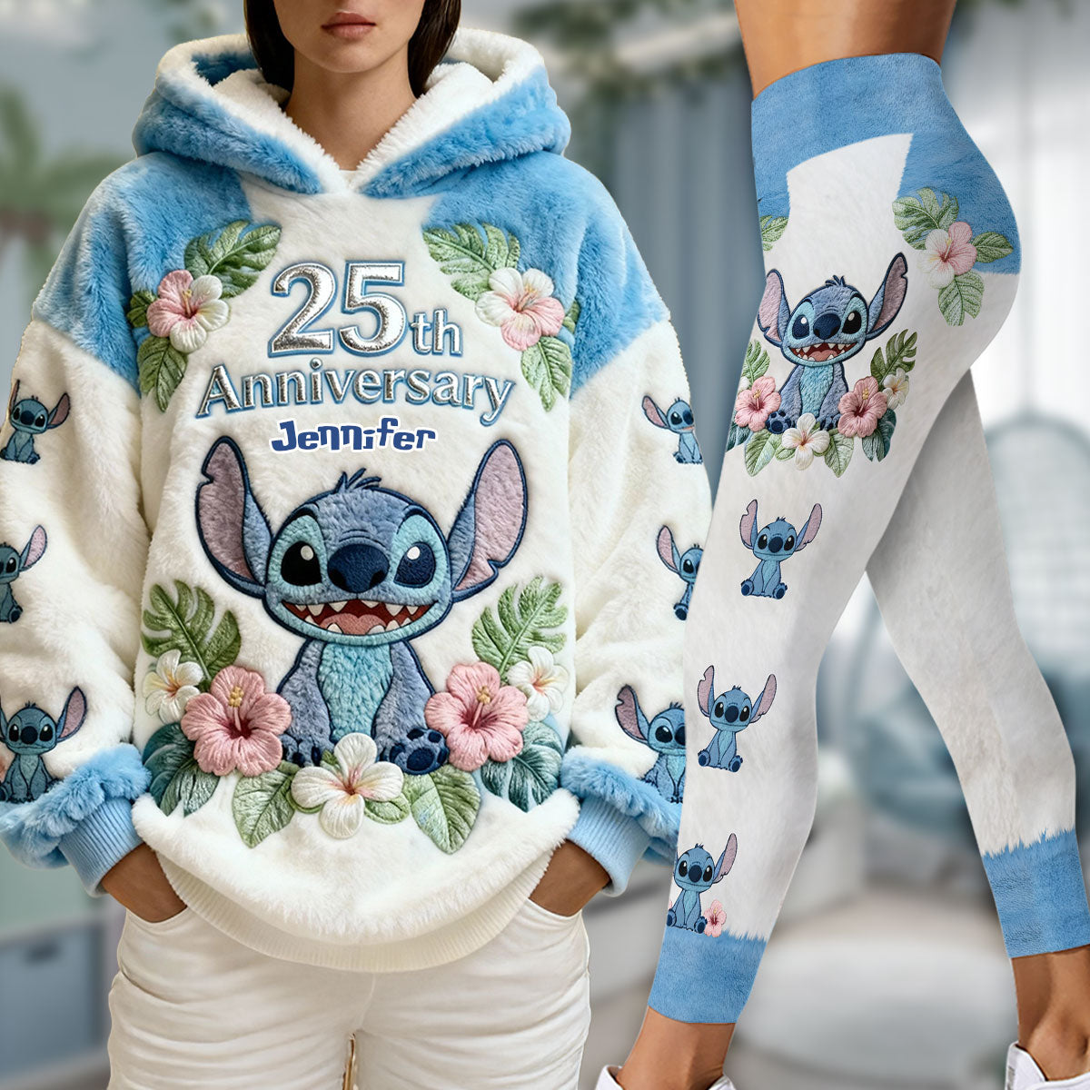Personalized 25th Anniversary Hoodie and Leggings Set Gift for Her