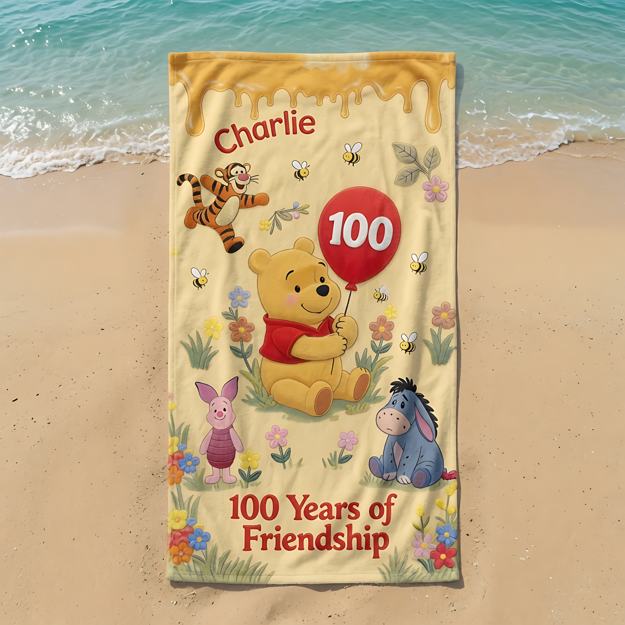 Personalized Disney Friendship Beach Towel Gift for Movie Fans