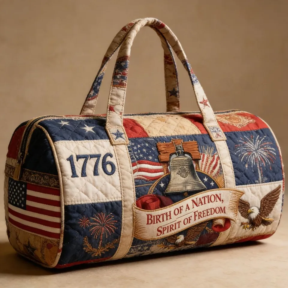 Patriotic Quilted Duffle Bag 250th Anniversary Gift for Patriots