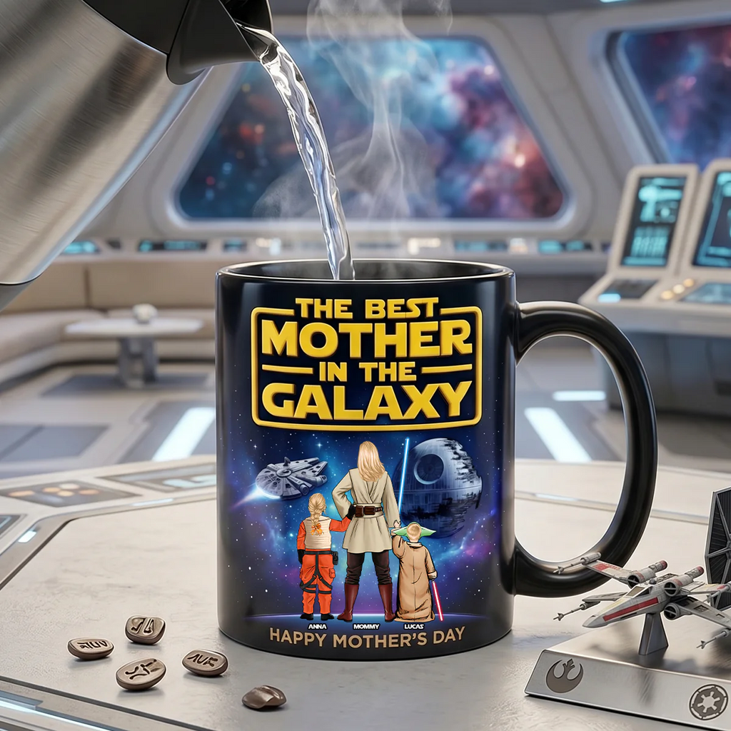 Personalized Black Mug The Best Mother in the Galaxy Gift for Mom