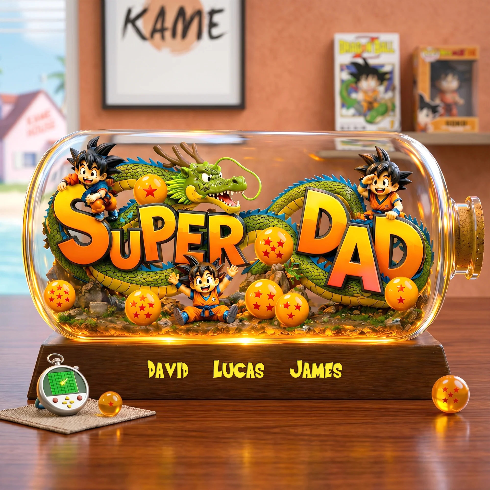 Personalized Super Dad Acrylic Plaque Custom Name Gift for Father's Day