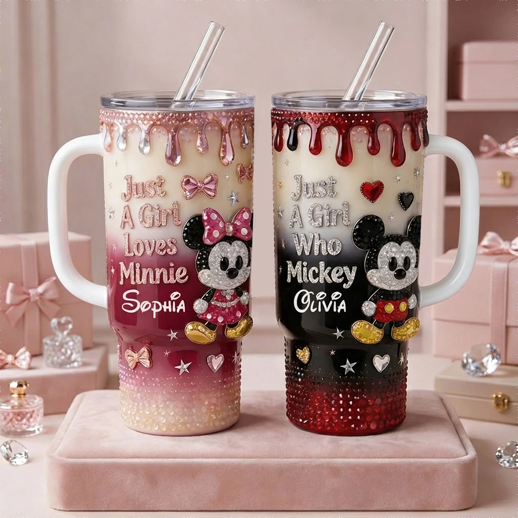 Personalized Magic Mouse Tumbler with Handle Gift for Her