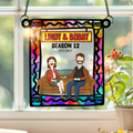 Personalized Burger Couple Suncatcher Ornament Gift for Couples
