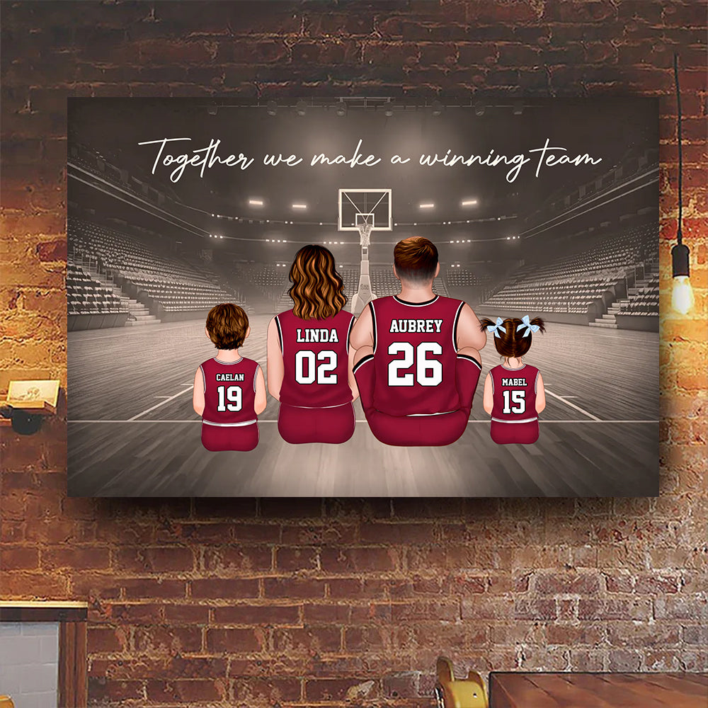 Personalized Basketball Family Canvas Poster Gift for Sports Lovers