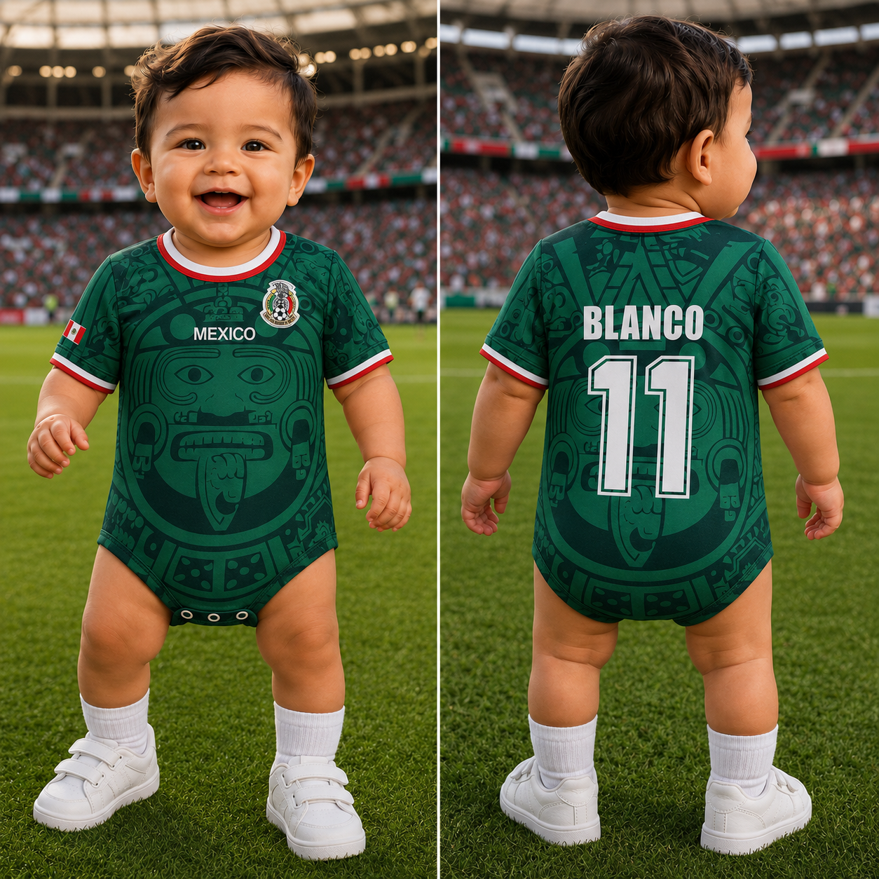 Personalized Mexico Baby Jersey Bodysuit Custom Name Gift for New Parents