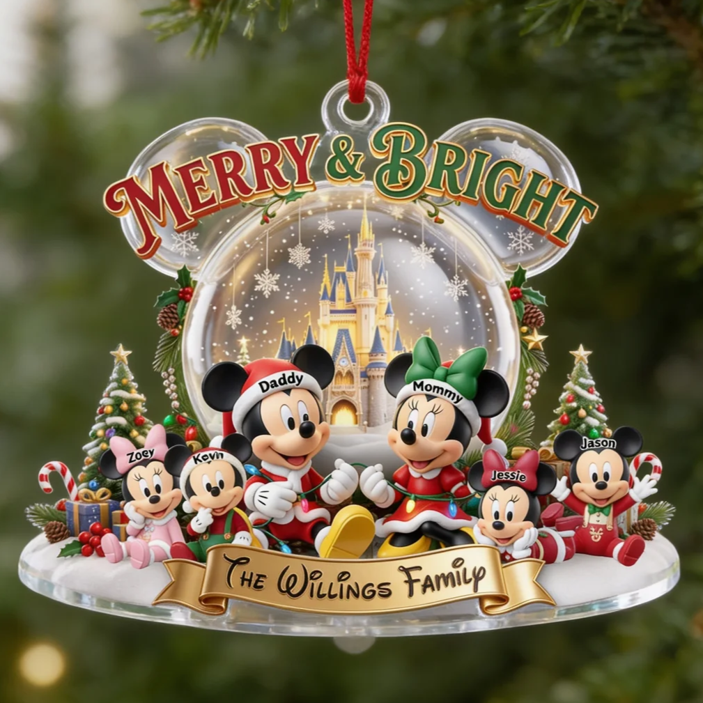 Personalized Acrylic Family Ornament Christmas Gift with Names Ornament GradoCreations