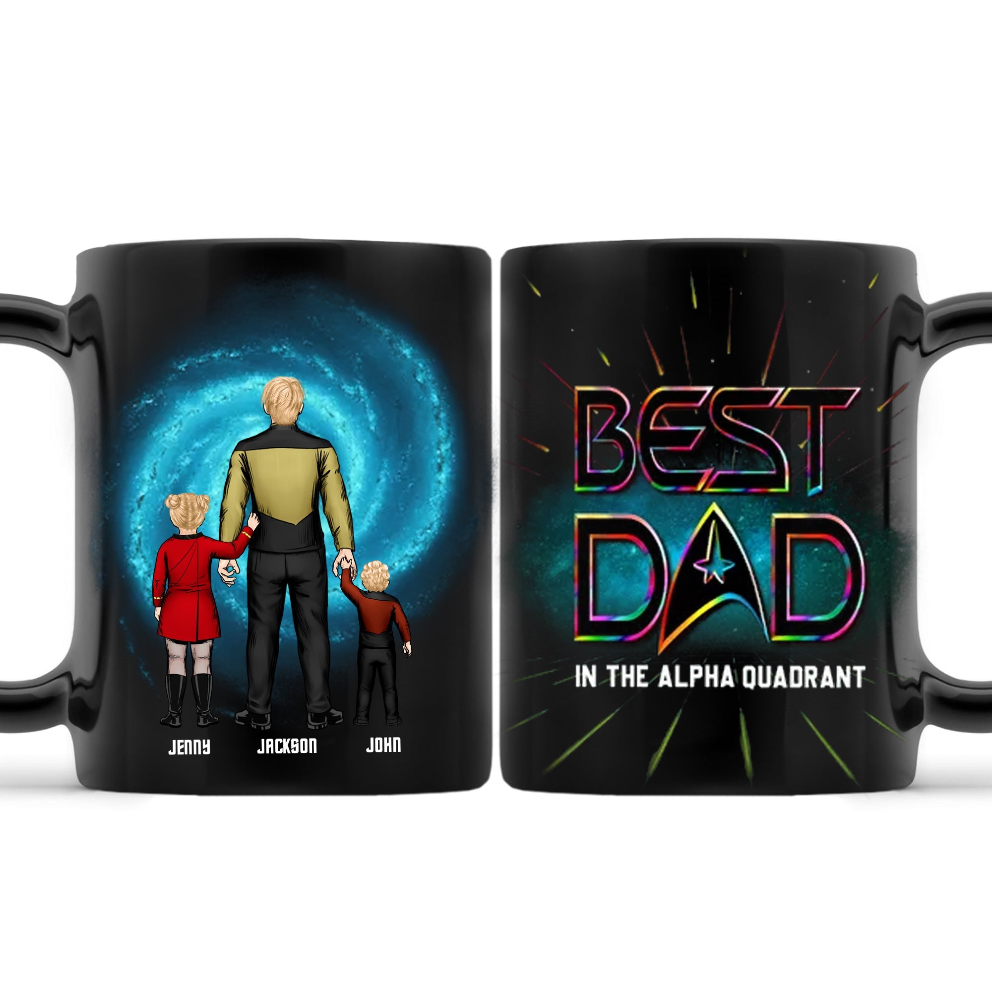 Personalized Black Mug Best Dad in the Alpha Quadrant Gift for Dad