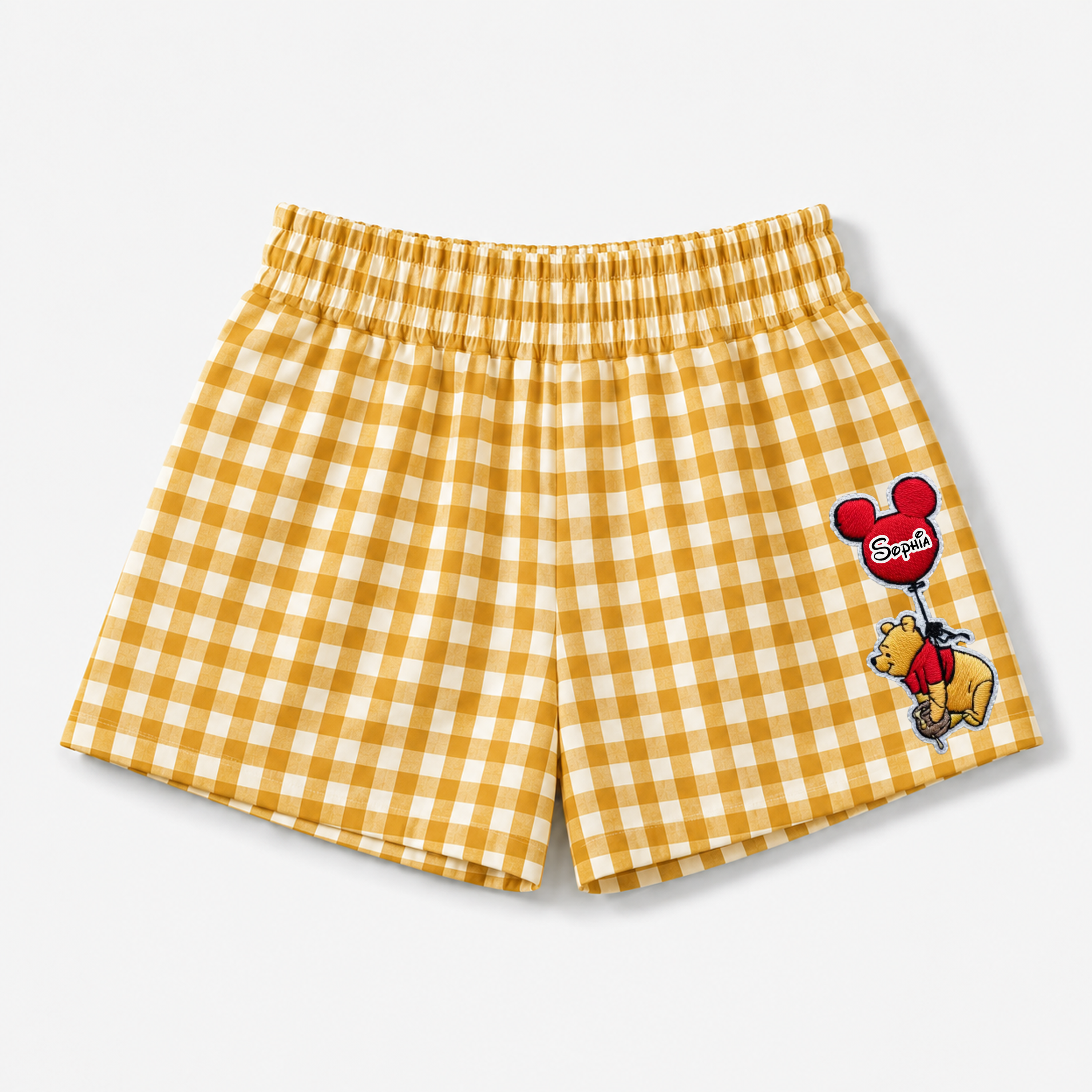 Personalized Gingham Shorts with Embroidery Gift for Her