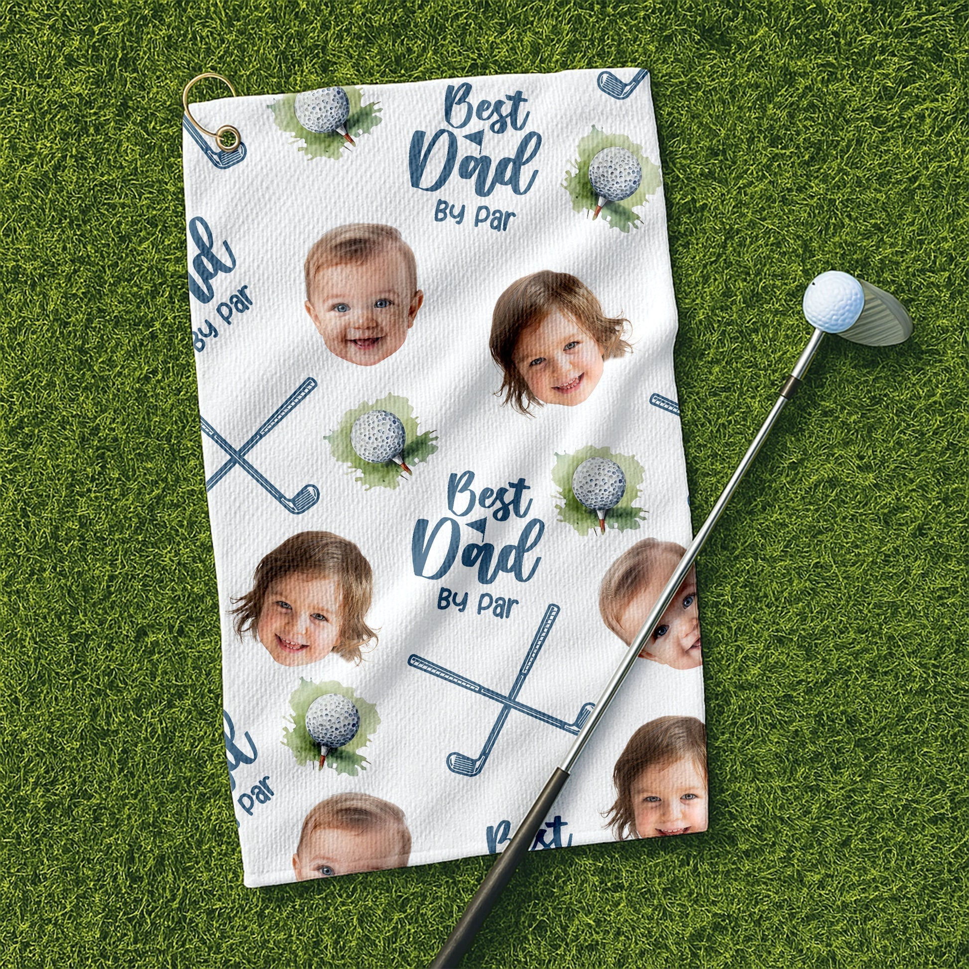 Personalized Funny Golf Towel Custom Photo Gift for Dad