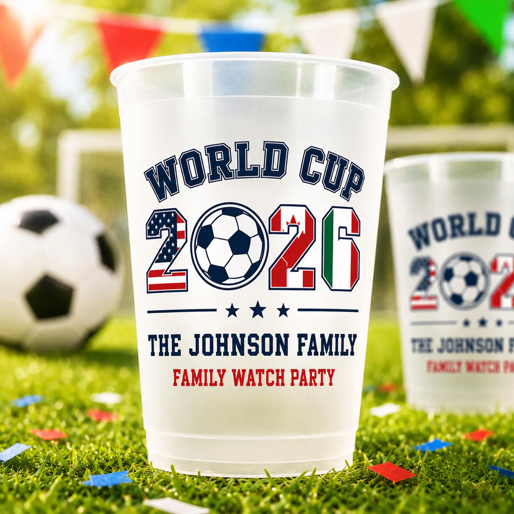 Personalized Frosted Cup for World Cup 2026 Family Watch Party