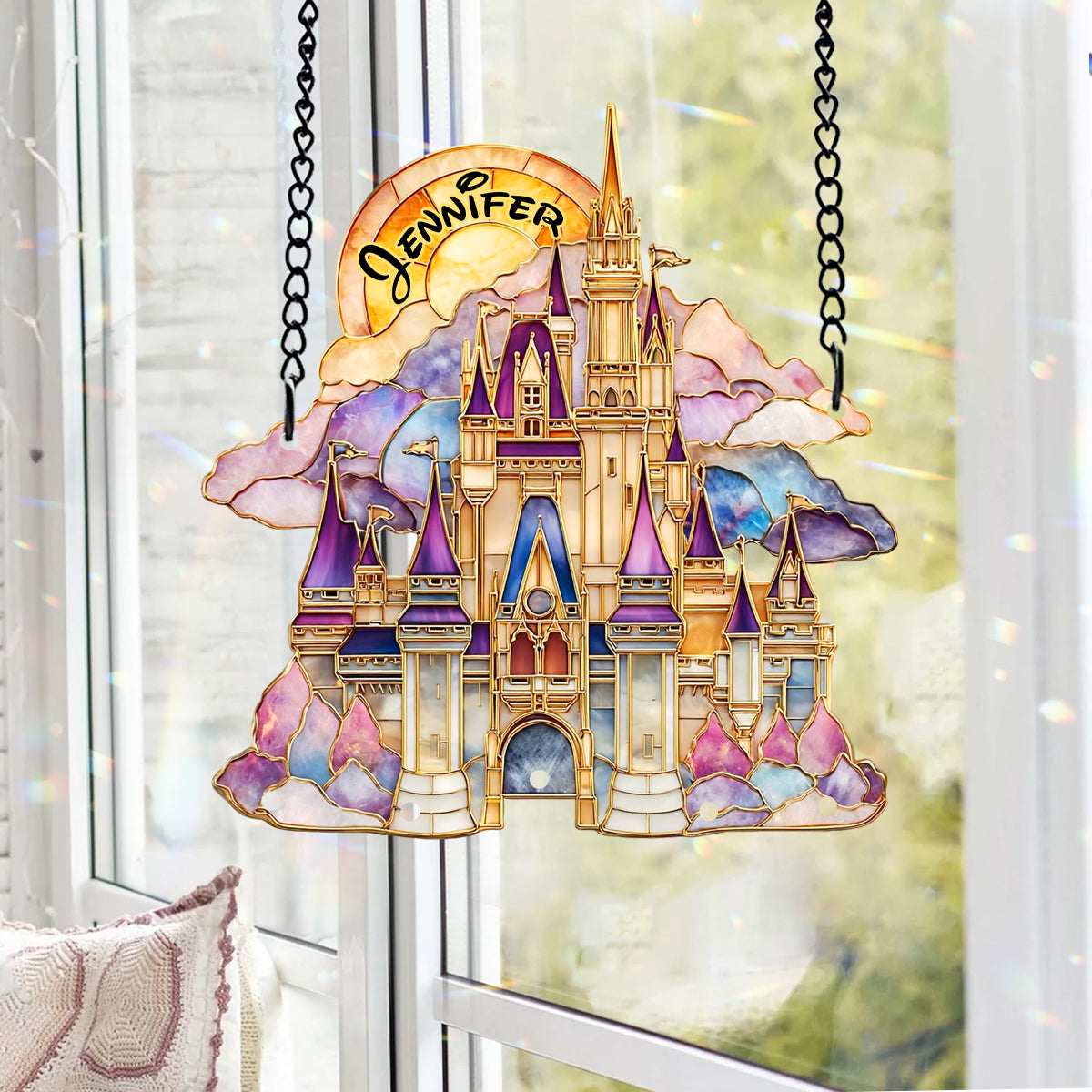 Personalized Magical Castle Suncatcher Gift for Fan
