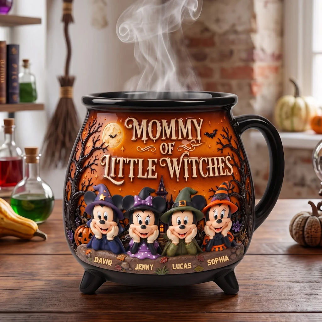 Personalized Cauldron Mug Mommy of Little Witches Gift for Mom Cauldron Coffee Mug GradoCreations