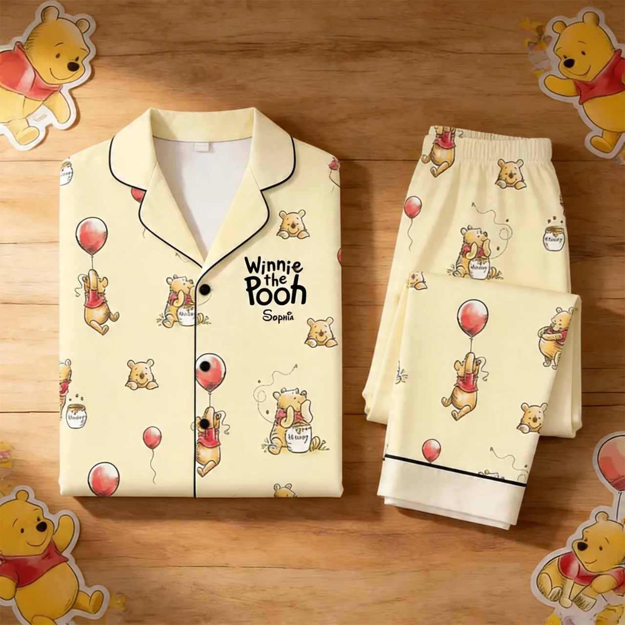 Personalized Winnie the Pooh Pajama Set Gift for Movie Fans