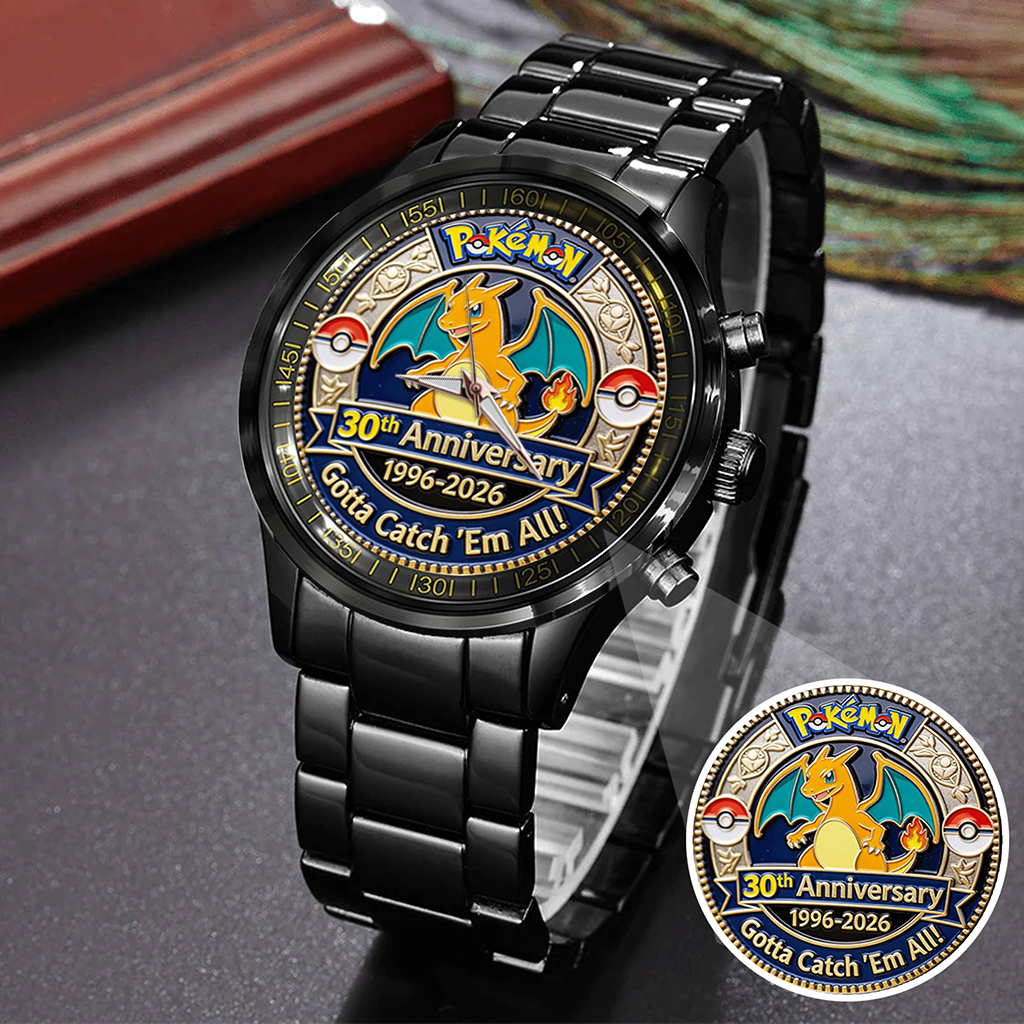 Personalized Pokémon 30th Anniversary Hand Watch Gift for Him