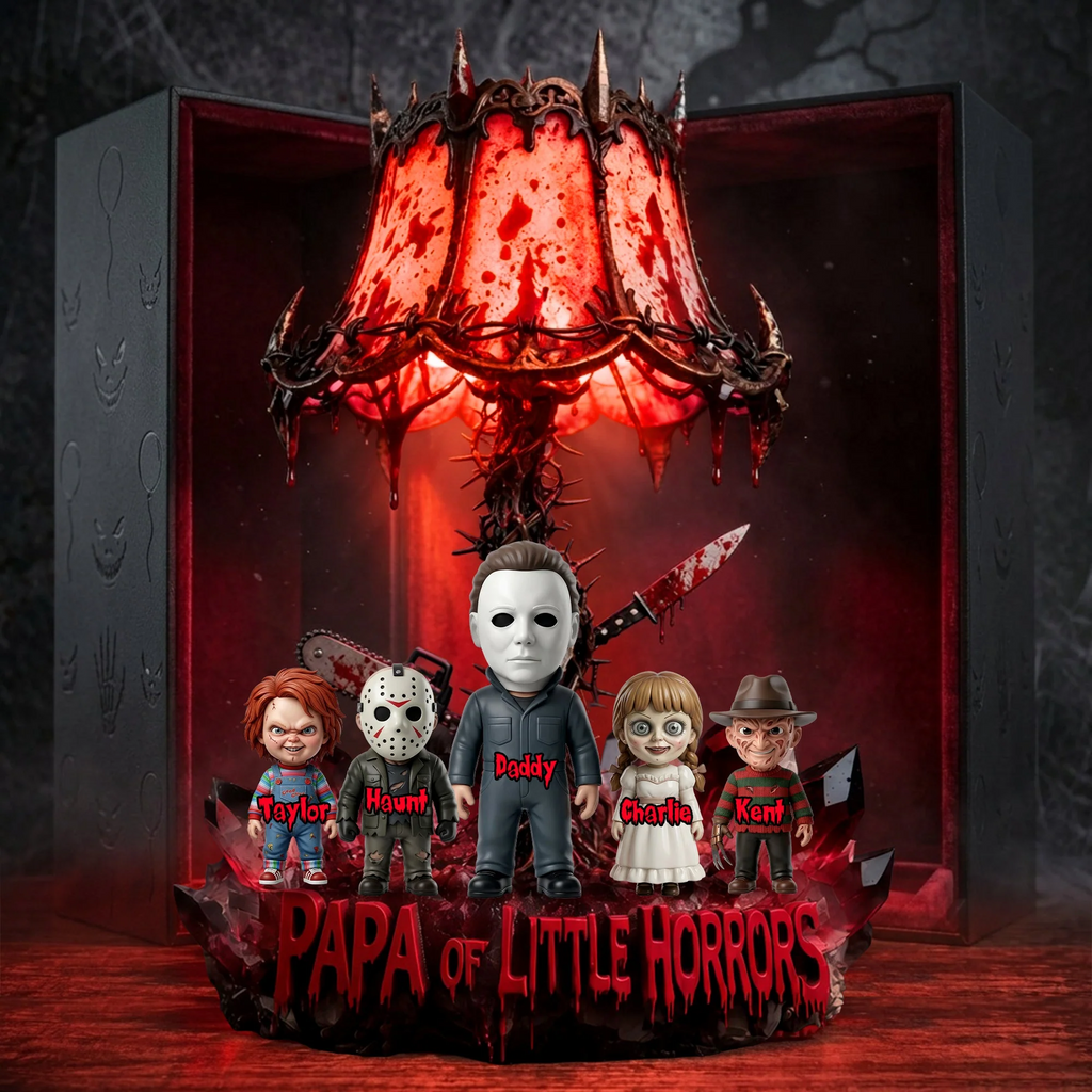 Personalized Papa Of Little Horrors Acrylic Light Box Halloween Gift for Dad Acrylic Light Box GradoCreations