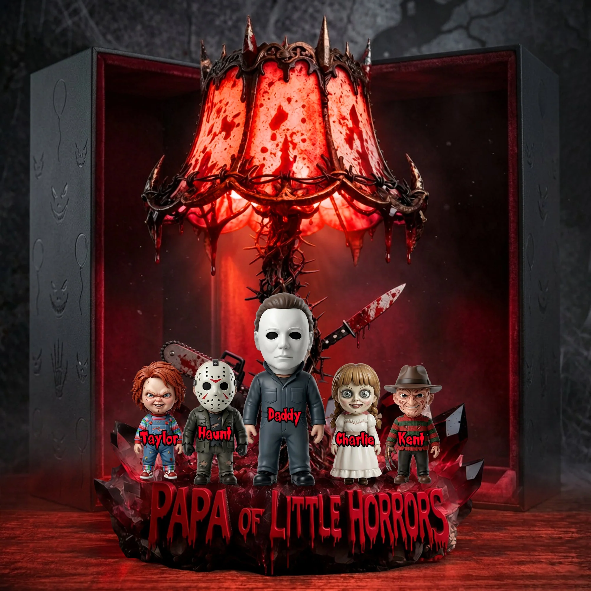 Personalized Papa Of Little Horrors Acrylic Light Box Halloween Gift for Dad Acrylic Light Box GradoCreations