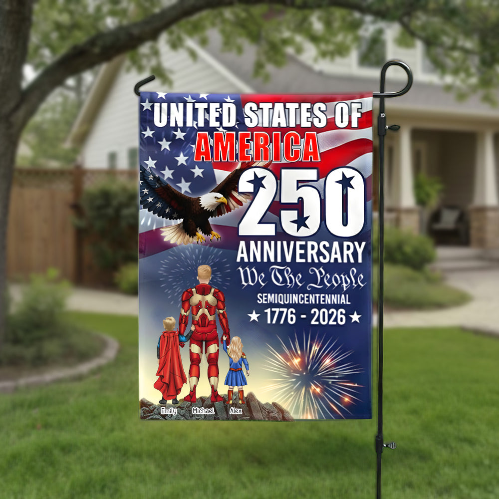Personalized 250th Anniversary American Flag Family Gift Flag GradoCreations