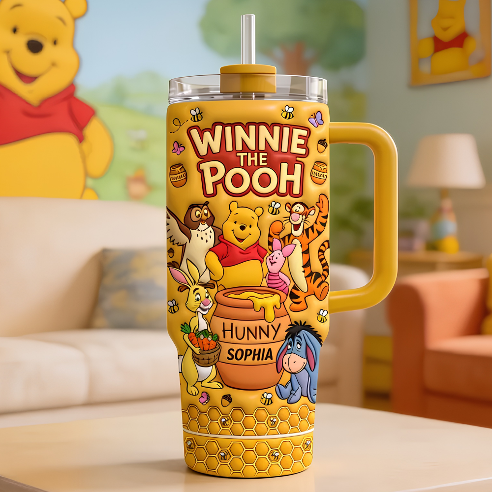 Personalized Winnie the Pooh Tumbler Custom Name Gift for Movie Fans Tumbler GradoCreations