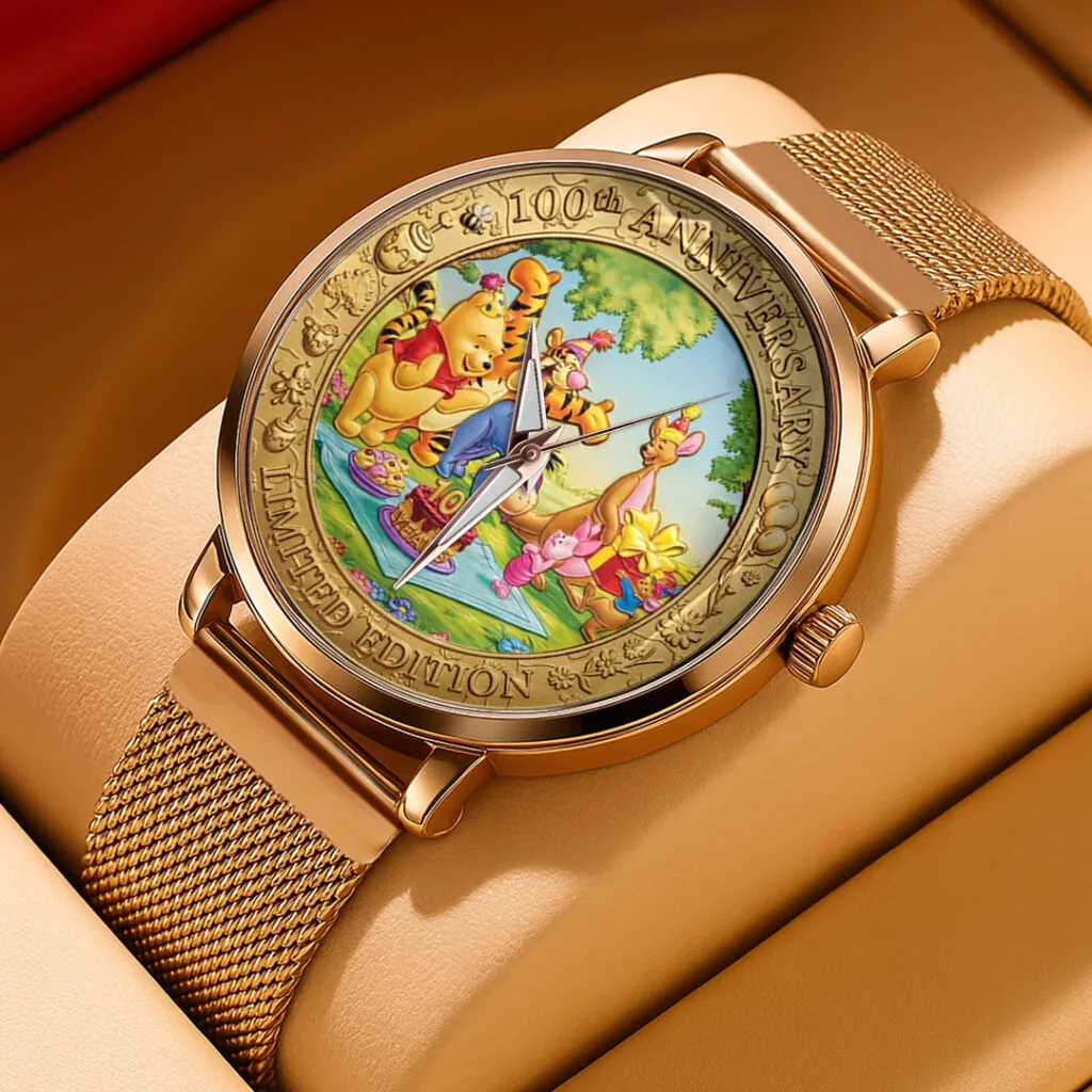 Personalized Women Hand Watch with Custom Strap Charms - 100th Anniversary Gift