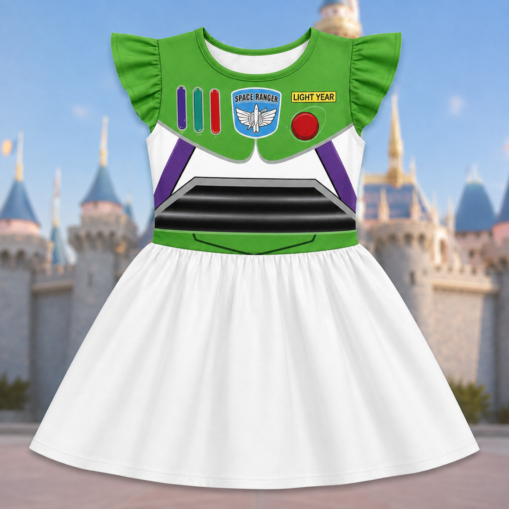 Personalized Buzz Lightyear Dress for Kids - Halloween Costume Gift Kid Dress GradoCreations