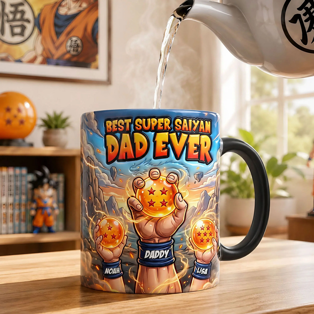 Personalized Color Changing Mug Best Super Saiyan Dad Gift