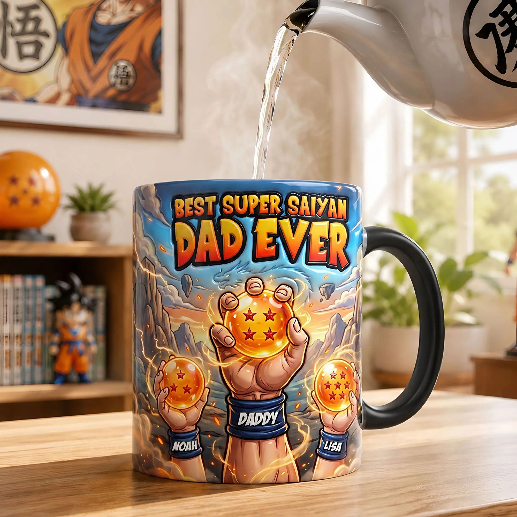 Personalized Color Changing Mug Best Super Saiyan Dad Gift