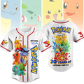 Personalized Pokémon Baseball Jersey Custom Name Gift for Fans