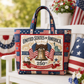 Quilted USA Flag Tote Bag with Liberty Bell Design - Patriotic Gift