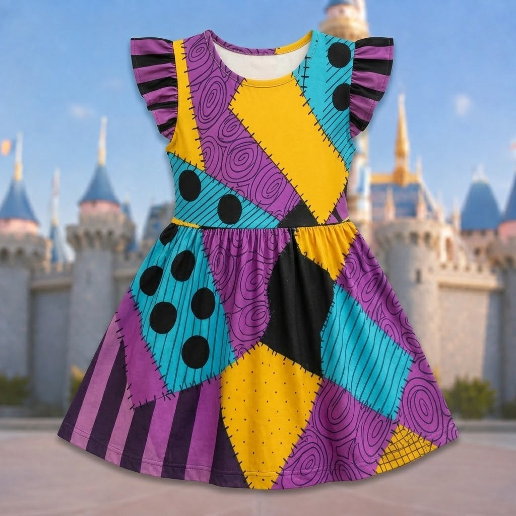 Personalized Patchwork Gothic Kid Dress Halloween Costume Gift Kid Dress GradoCreations