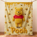 Personalized Honey Bear Blanket Custom Name Gift for Fans