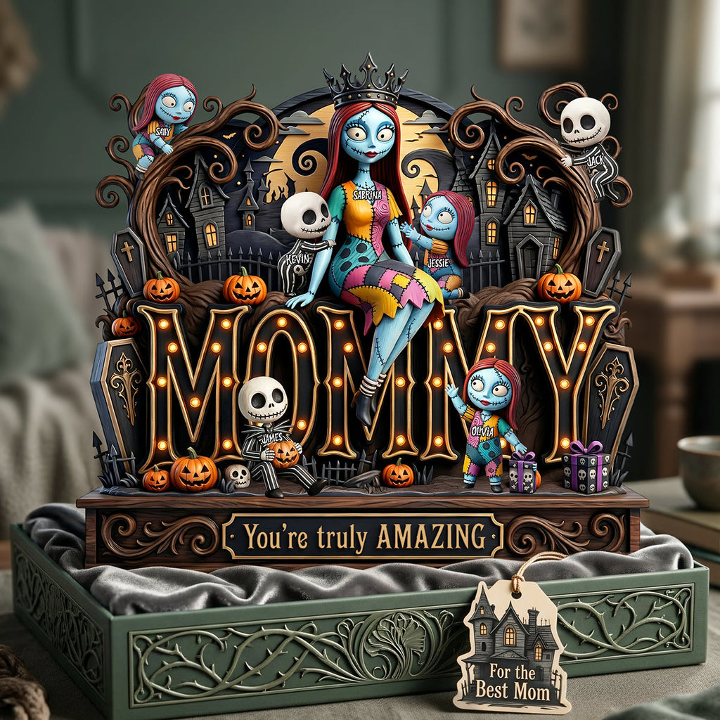 Personalized Spooky Mommy Acrylic Plaque Gift for Movie Fans