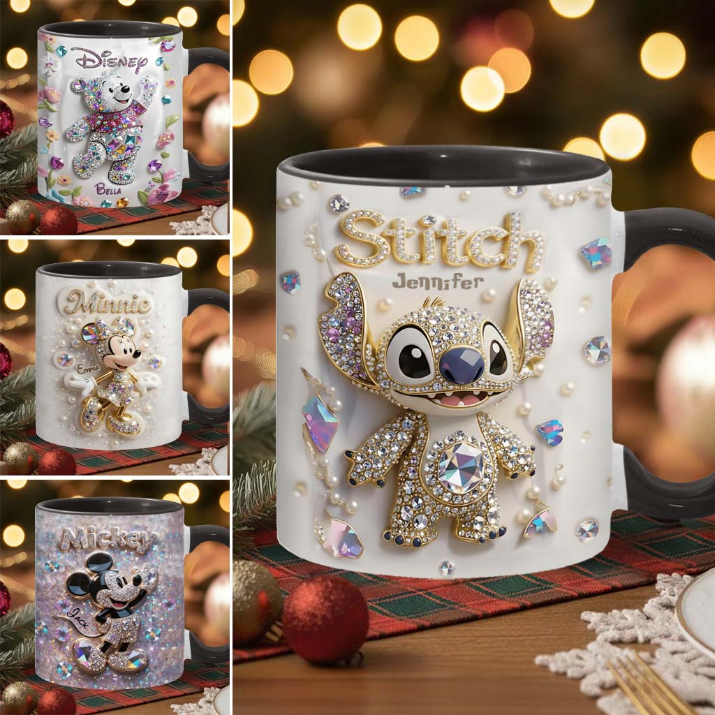 Personalized Disney Stitch Accent Mug Christmas Gift