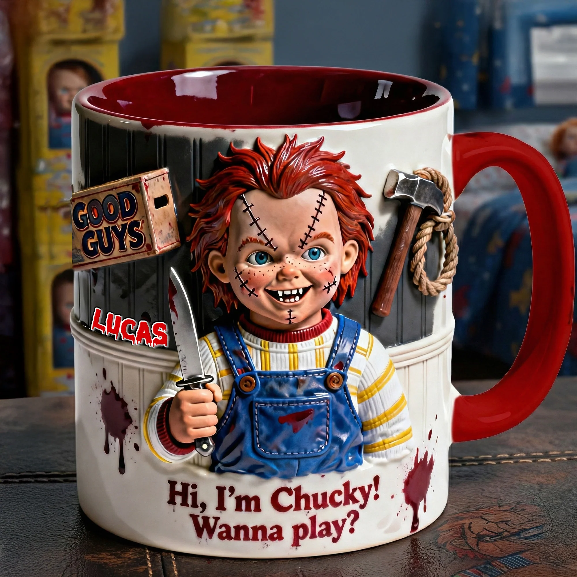 Personalized Horror Character Mug Custom Chucky Gift for Fans Mug GradoCreations