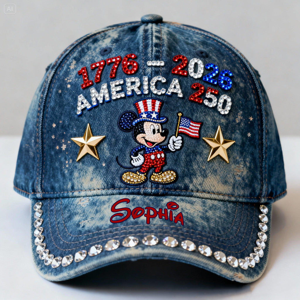 Personalized Denim Classic Cap 250th Anniversary Gift for Patriots