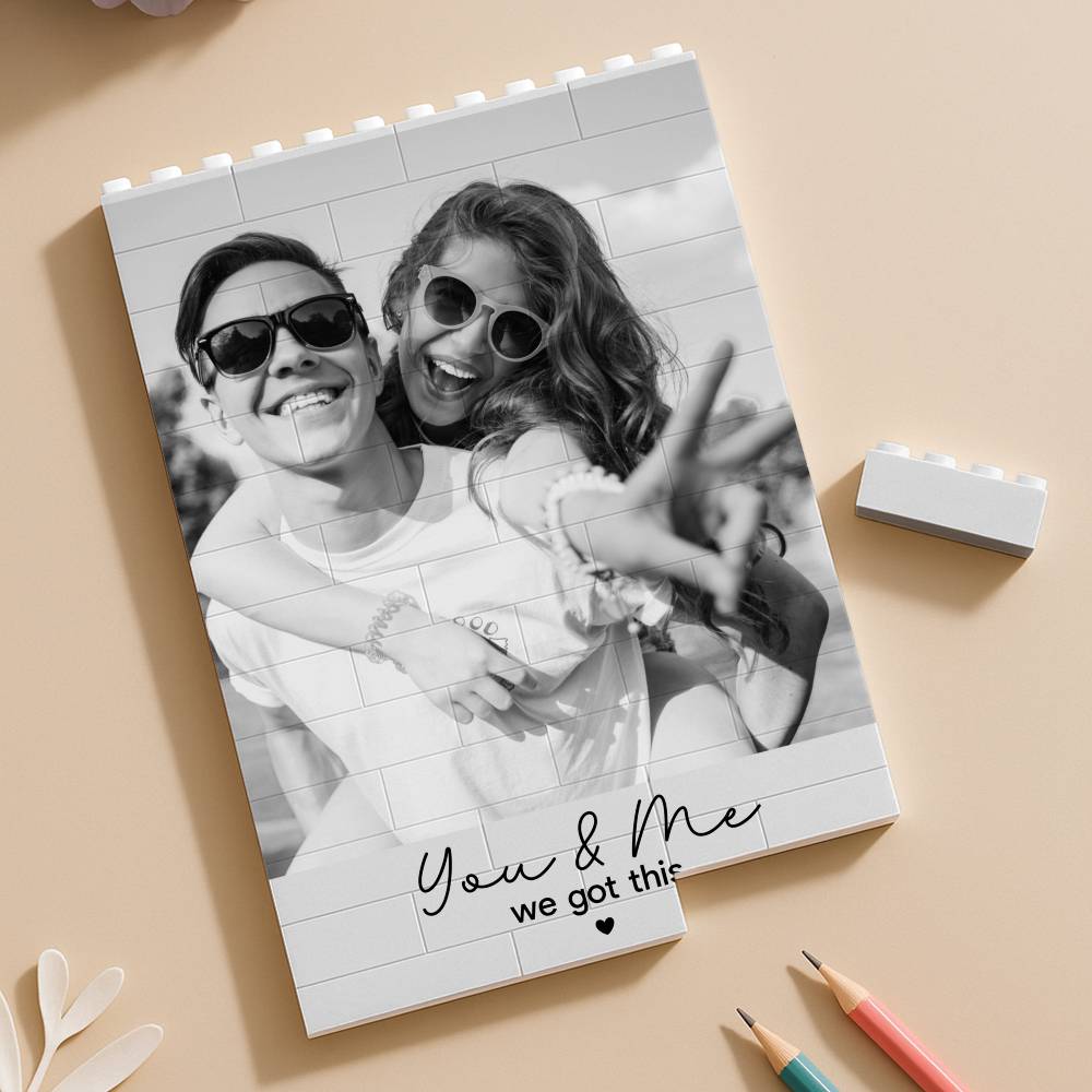 Personalized Photo Building Block Gift for Couple - Custom Love Puzzle HN590 - Building Blocks GradoCreations