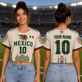 Personalized Mexico Soccer Jersey Crop Tee Gift for Fans