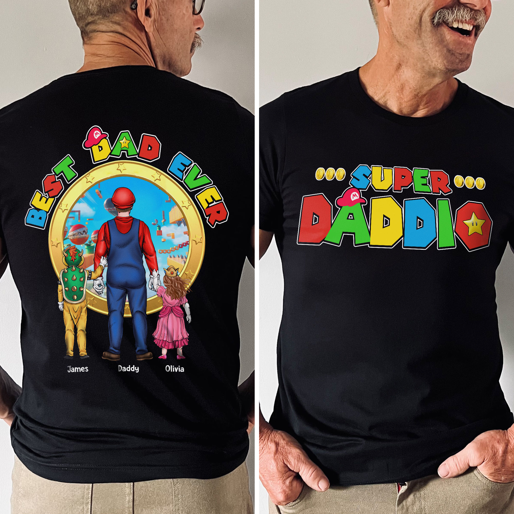 Personalized Super Daddio Best Dad Ever Shirt Gift for Dad
